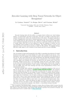 Zero-shot Learning with Deep Neural Networks for Object Recognition