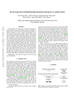 Multi-Task Self-Supervised Pre-Training for Music Classification