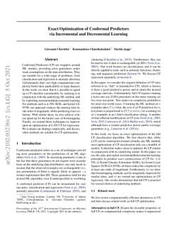 Exact Optimization of Conformal Predictors via Incremental and
  Decremental Learning
