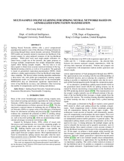 Multi-Sample Online Learning for Spiking Neural Networks based on
  Generalized Expectation Maximization