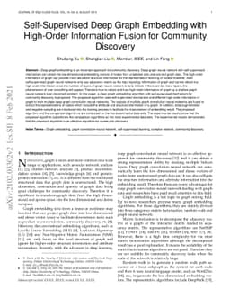 Self-Supervised Deep Graph Embedding with High-Order Information Fusion
  for Community Discovery