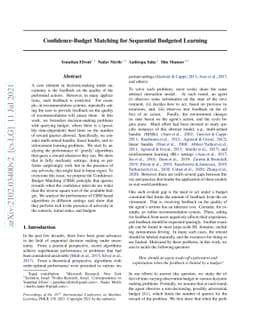 Confidence-Budget Matching for Sequential Budgeted Learning