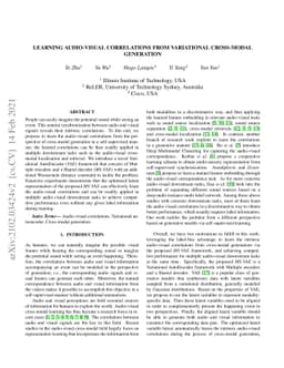 Learning Audio-Visual Correlations from Variational Cross-Modal
  Generation