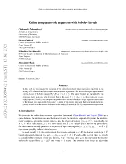 Online nonparametric regression with Sobolev kernels