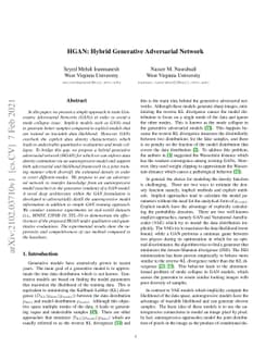 HGAN: Hybrid Generative Adversarial Network