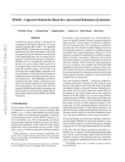 SPADE: A Spectral Method for Black-Box Adversarial Robustness Evaluation