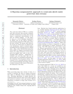 A Bayesian nonparametric approach to count-min sketch under power-law
  data streams