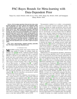PAC-Bayes Bounds for Meta-learning with Data-Dependent Prior