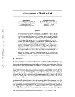 Consequences of Misaligned AI