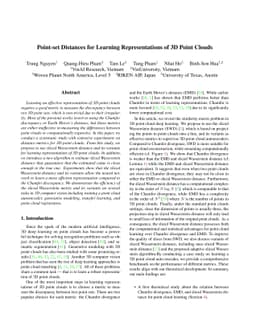 Point-set Distances for Learning Representations of 3D Point Clouds