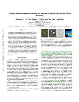 In-game Residential Home Planning via Visual Context-aware Global
  Relation Learning