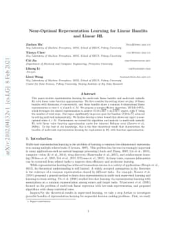 Near-optimal Representation Learning for Linear Bandits and Linear RL