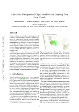 Points2Vec: Unsupervised Object-level Feature Learning from Point Clouds