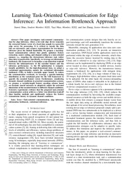 Learning Task-Oriented Communication for Edge Inference: An Information
  Bottleneck Approach
