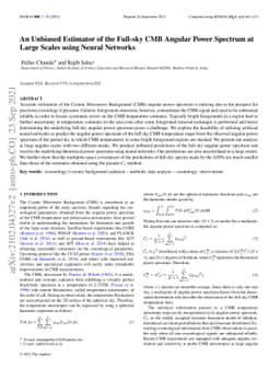An Unbiased Estimator of the Full-sky CMB Angular Power Spectrum at
  Large Scales using Neural Networks