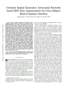Common Spatial Generative Adversarial Networks based EEG Data
  Augmentation for Cross-Subject Brain-Computer Interface