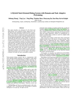 A Hybrid Task-Oriented Dialog System with Domain and Task Adaptive
  Pretraining