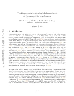 Tracking e-cigarette warning label compliance on Instagram with deep
  learning