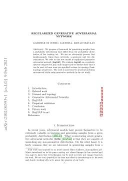Regularized Generative Adversarial Network