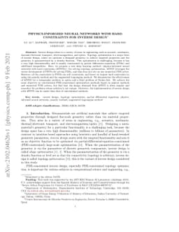 Physics-informed neural networks with hard constraints for inverse
  design