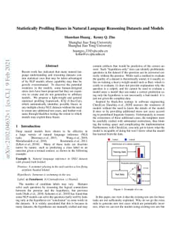 Statistically Profiling Biases in Natural Language Reasoning Datasets
  and Models