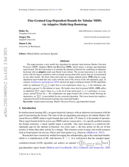 Fine-Grained Gap-Dependent Bounds for Tabular MDPs via Adaptive
  Multi-Step Bootstrap