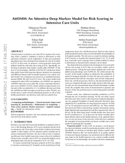 AttDMM: An Attentive Deep Markov Model for Risk Scoring in Intensive
  Care Units