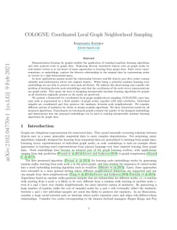 COLOGNE: Coordinated Local Graph Neighborhood Sampling