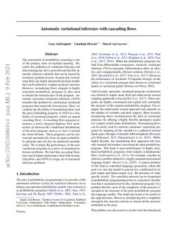Automatic variational inference with cascading flows
