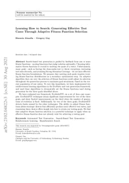 Learning How to Search: Generating Effective Test Cases Through Adaptive
  Fitness Function Selection