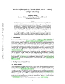 Measuring Progress in Deep Reinforcement Learning Sample Efficiency