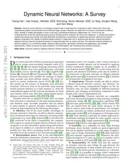 Dynamic Neural Networks: A Survey