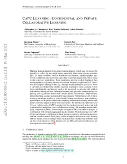 CaPC Learning: Confidential and Private Collaborative Learning
