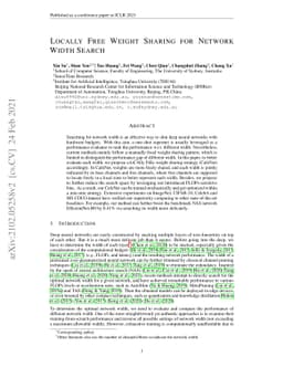 Locally Free Weight Sharing for Network Width Search