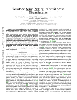 SensPick: Sense Picking for Word Sense Disambiguation