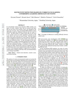 Sound Event Detection Based on Curriculum Learning Considering Learning
  Difficulty of Events