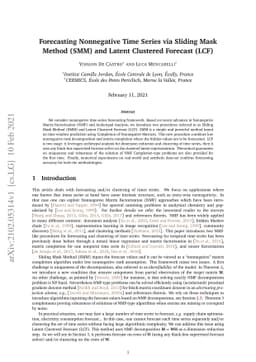Forecasting Nonnegative Time Series via Sliding Mask Method (SMM) and
  Latent Clustered Forecast (LCF)