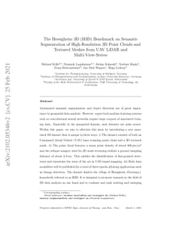 The Hessigheim 3D (H3D) Benchmark on Semantic Segmentation of
  High-Resolution 3D Point Clouds and Textured Meshes from UAV LiDAR and
  Multi-View-Stereo