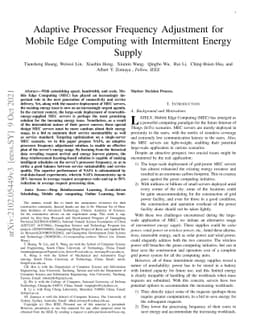 Adaptive Processor Frequency Adjustment for Mobile Edge Computing with
  Intermittent Energy Supply