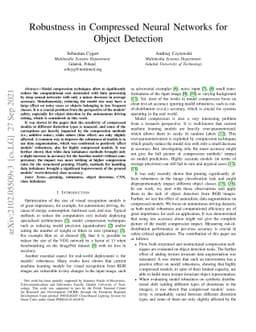 Robustness in Compressed Neural Networks for Object Detection