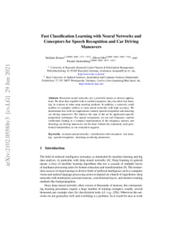 Fast Classification Learning with Neural Networks and Conceptors for
  Speech Recognition and Car Driving Maneuvers