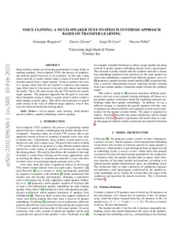 Voice Cloning: a Multi-Speaker Text-to-Speech Synthesis Approach based
  on Transfer Learning