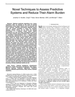 Novel Techniques to Assess Predictive Systems and Reduce Their Alarm
  Burden