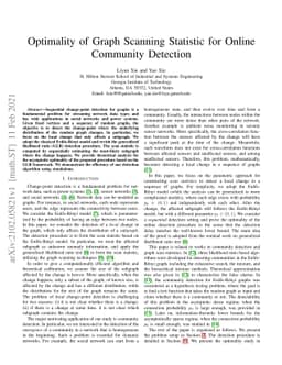Optimality of Graph Scanning Statistic for Online Community Detection