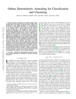 Online Deterministic Annealing for Classification and Clustering