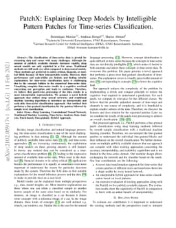 PatchX: Explaining Deep Models by Intelligible Pattern Patches for
  Time-series Classification