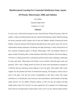 Reinforcement Learning For Constraint Satisfaction Game Agents
  (15-Puzzle, Minesweeper, 2048, and Sudoku)