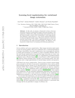 Learning local regularization for variational image restoration