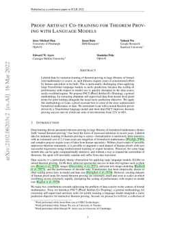 Proof Artifact Co-training for Theorem Proving with Language Models