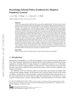 Knowledge Infused Policy Gradients for Adaptive Pandemic Control